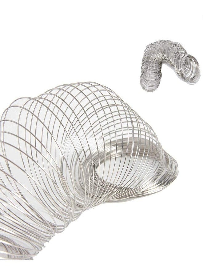 دي آي واي كرافتس أسلاك خرز فضية اللون، عبوة من 180 قطعة، لصنع المجوهرات، أسلاك خرز فضية اللون لصنع أساور من الفولاذ الصلب (عبوة من 180 قطعة من الفضة النيكل). - Image 3